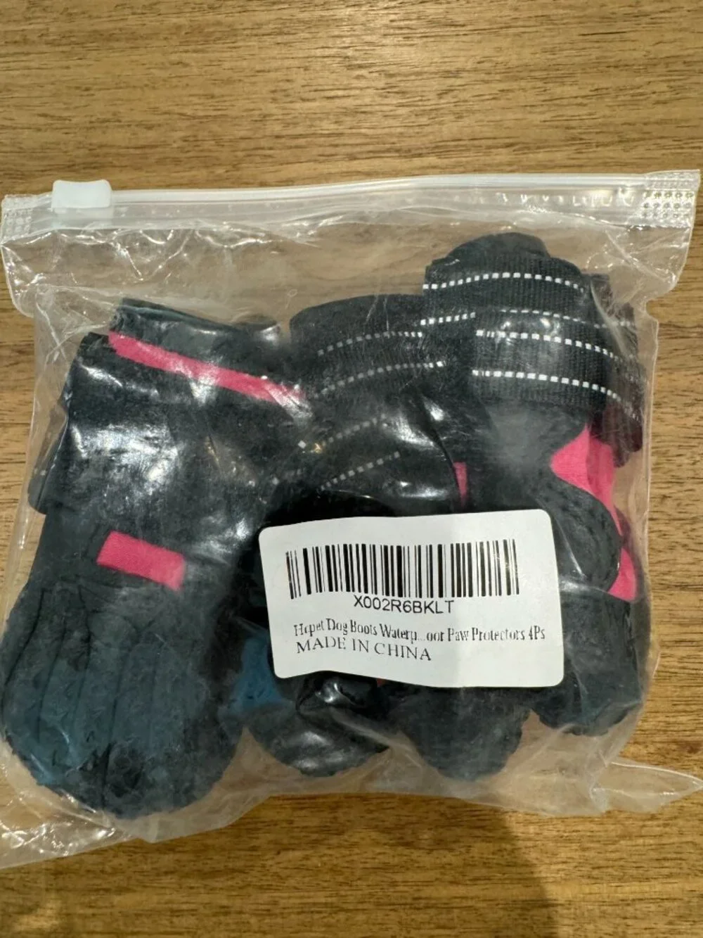 HC PET Dog Boots Size 1 Pink Black Waterproof Reflective All Season Shoes NWT